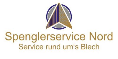 Ein modernes Logo mit geometrischen Formen, das den Namen Spenglerservice Nord und den Slogan präsentiert.